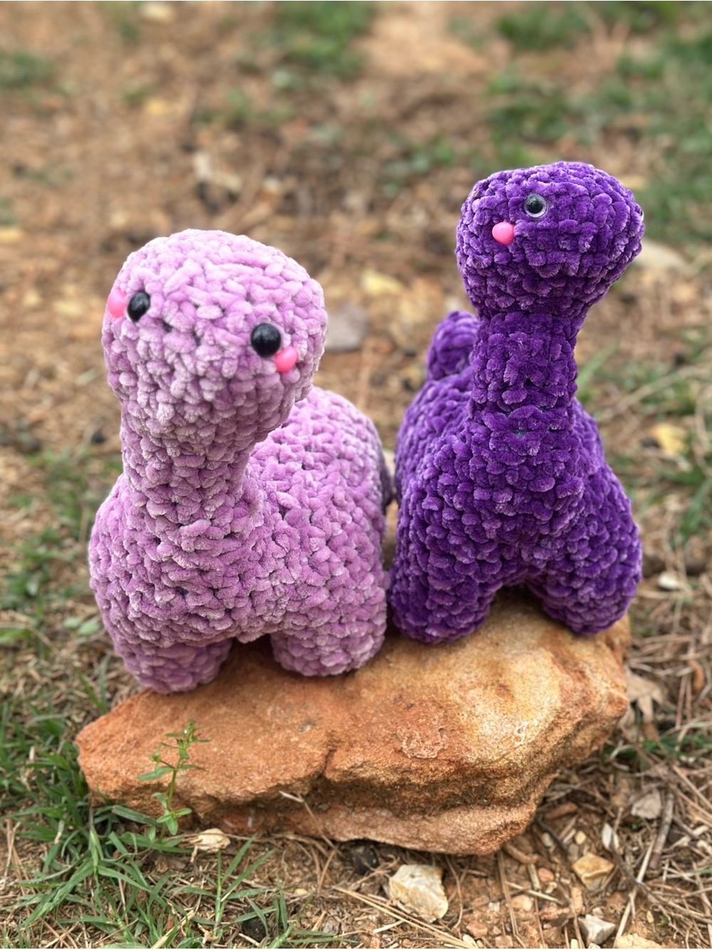 Crochet Plush Dino Set - Lavender and Purple